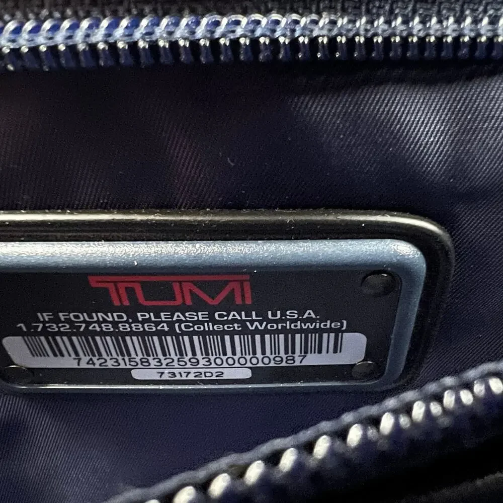 TUMI MCMLXXV Coated Canvas & Leather Top Handle Locking Briefcase Messenger Bag